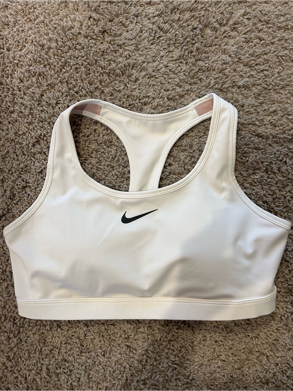 Nike White Dri Fit Sports Bra